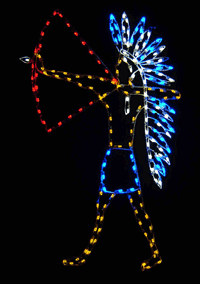 8' Indian With Bow And Arrow Holiday Light Display