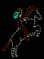 7.5' Indian On Rearing Horse Holiday Light Display