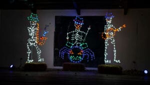 8' Animated Skeleton Band Halloween Light Display