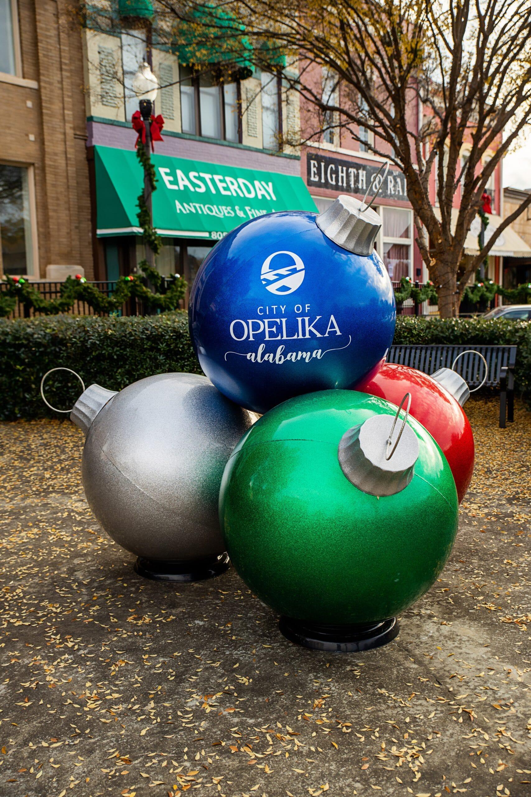 Giant Fiberglass Ornament Stack