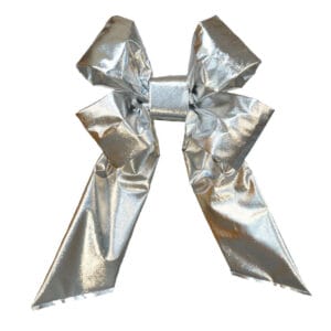 12" MYLAR SILVER CHRISTMAS BOW