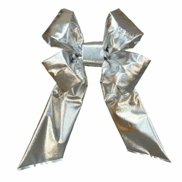 12" MYLAR SILVER CHRISTMAS BOW