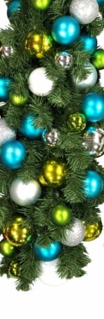 16" TRADITIONAL GREEN, TURQUOISE AND SILVER BULLPINE TWO TONE GARLAND