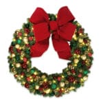 36" Traditional Garland Bullpine Wreath with LED Lights