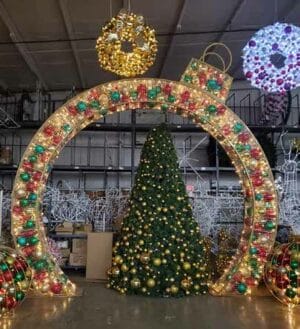 Classic Walkthrough Ornament Arch with Ornamentation Holiday Light Display