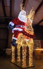 3D Santa On Stag Holiday Lighting Display