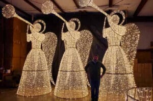 8' 3D Trumpeting Angels Holiday Light Display