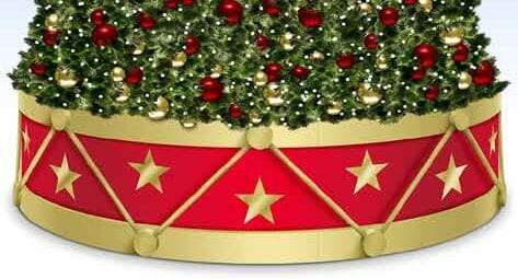 4' Caps, Ropes, And Stars Drum Style Panel Tree Riser Ring Base Skin