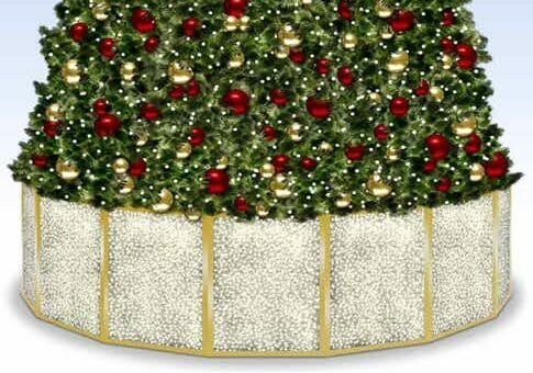 4' Panel Tree Base Skin With PVC Mesh Lighting