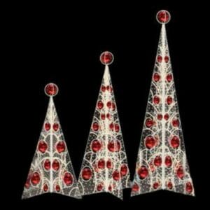 9.5' Mesh Trees With Ball Ornaments Holiday Lighting Display