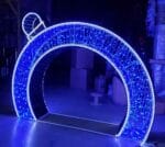 6.5' Blue Tilted Ornament Holiday Lighting Display