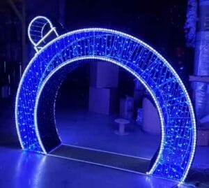 6.5' Blue Tilted Ornament Holiday Lighting Display