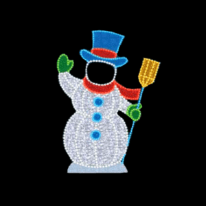 CDI Snow Family Dad Photo Op Holiday Light Display