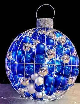 Silver Cage Ornament Holiday Display