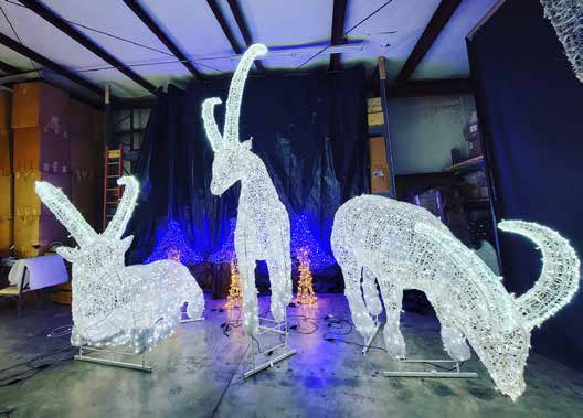 Standing Ibex Holiday Lighting Display