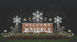 7' Left Rising Snowflake Sign Décor With Ornamentation Holiday Lighting Display