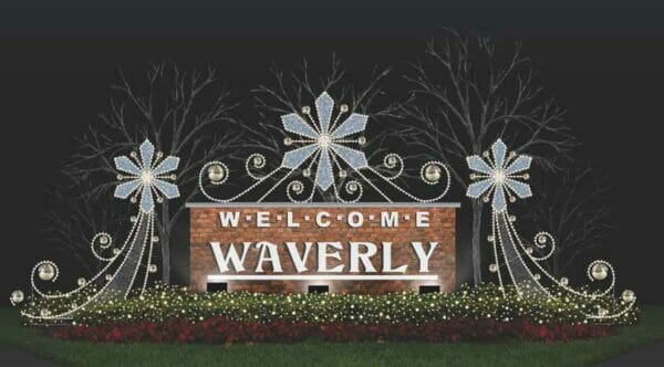 7' Left Rising Snowflake Sign Décor With Ornamentation Holiday Lighting Display