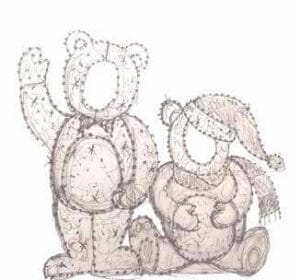 Teddy Bear Double Look Through Photo Ops Holiday Light Display