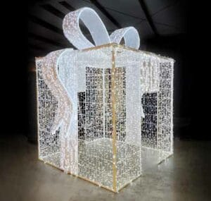 This 13' Walkthrough Gift Box Holiday Light Display