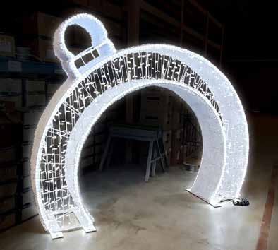 6.5' White Tilted Ornament Holiday Lighting Display