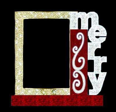 7.5" merry Picture Frame Photo Op Holiday Light Display