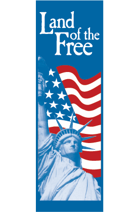 PATRIOTIC LAND OF THE FREE STREET BANNER