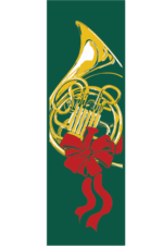 French Horn With Bow Street Banner 02307