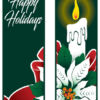 Happy Holiday Poinsettia Candle Street Banner Set 03313