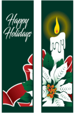 Happy Holiday Poinsettia Candle Street Banner Set 03313