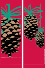 Trio Of Pine Ornaments Street Banner Set 05315