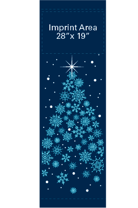 Modern Snowflake Tree Street Banner 08218