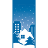 Snowy City On A Hill Street Banner 09120