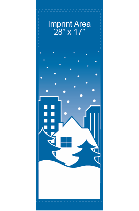 Snowy City On A Hill Street Banner 09120