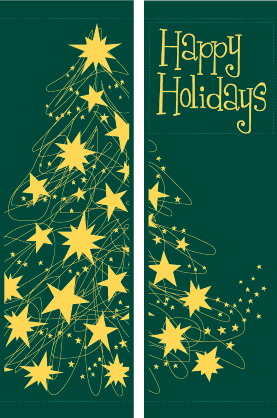 Gold Star Tree Street Banner Set 09219