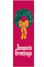 Festive & Fancy Red Wreath Street Banner 09327