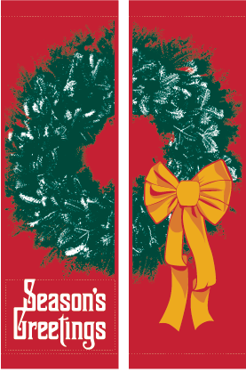 Festive & Fancy Wreath Red Street Banner Set 09329