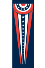 Red White And Blue Patriot Cone Street Banner 10214