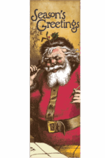 Antique Santa With Telephone Street Banner 10938