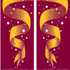 Double Golden Ribbon Street Banner Set 11218