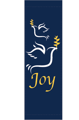 White Joy Doves Street Banner 13221