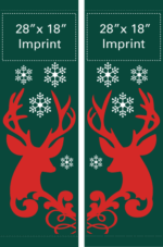 Red Rustic Reindeers Street Banner Set 14220