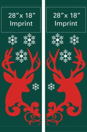 Red Rustic Reindeers Street Banner Set 14220
