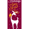 Happy Holiday Reindeer Burgundy Street Banner 15216B