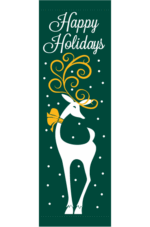 Happy Holiday Reindeer Green Street Banner 15216