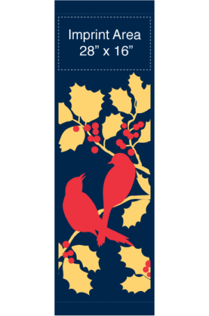 Holly Branch With Birds Street Banner 15319