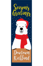 White Santa Bear Street Banner 20815