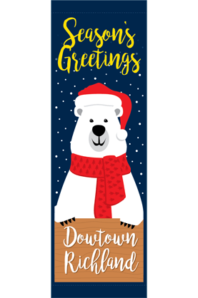 White Santa Bear Street Banner 20815