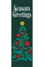 Seasons Greetings Filigree Tree Street Banner 20816