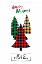 Holiday Plaid Trees Street Banner 20924