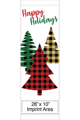 Holiday Plaid Trees Street Banner 20924